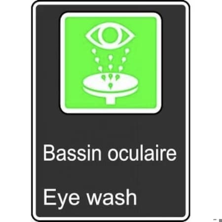 Accuform Eye Wash, Adhesive Poly, 14 in x 10 in, Adhesive FBMCSA943VS